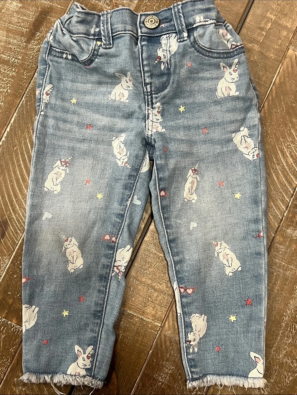 OshKosh B'gosh Light Blue Bunny Print Denim Jeans